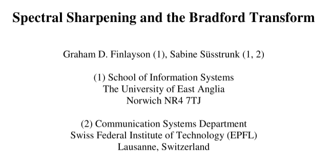 Spectral Sharpening and the Bradford Transform