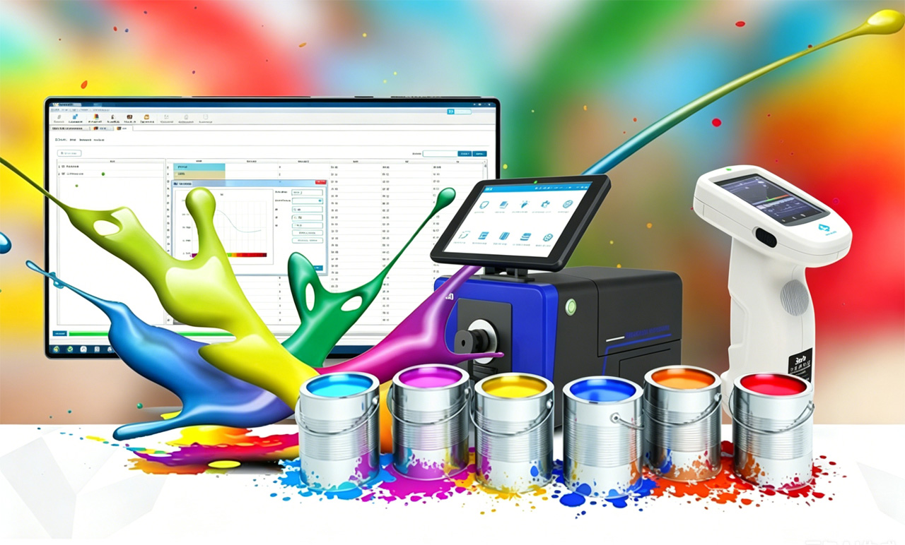 paint and coatings color measuring and color matching device